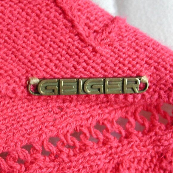 GEIGER made in Austria Cardigan Sweater Logo Signature Cotton & Linen 36/Small - Picture 6 of 8